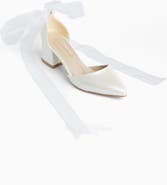 Forever & Always Shoes Fiona Low Block Heels with Ribbon