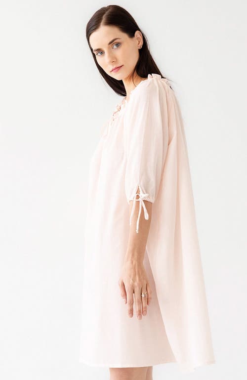 Salua Antoinette Off-shoulder Cotton Tunic In Pink