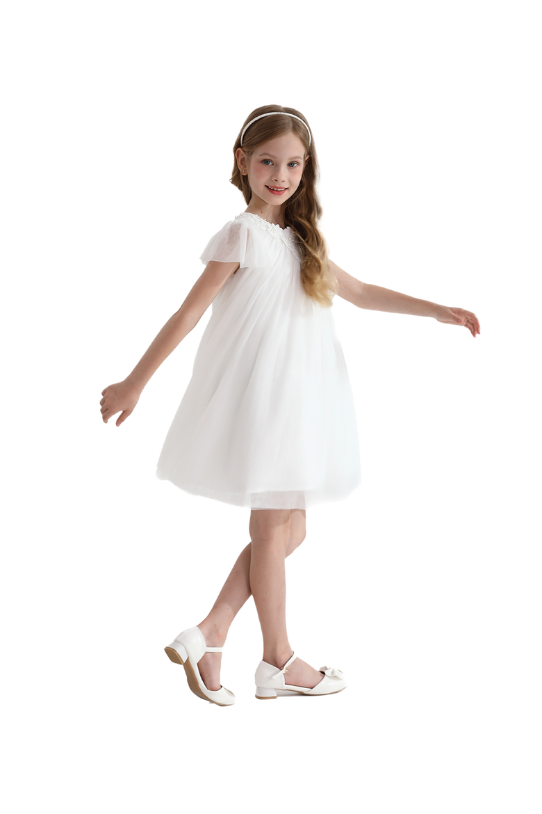 Constance Dress, Alternate, color, White