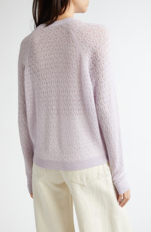 Johnstons Of Elgin Pointelle Superfine Cashmere & Silk Sweater In Lavender