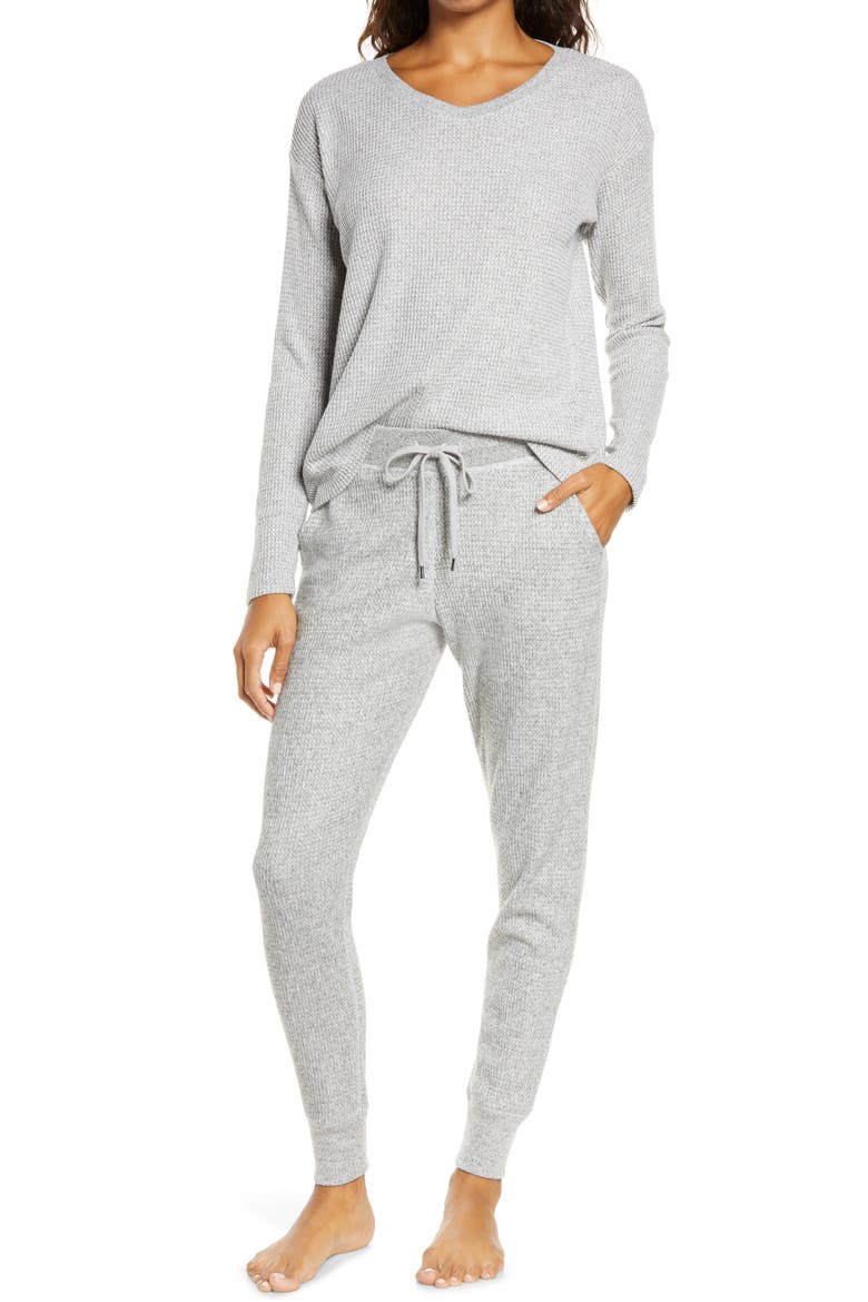 Super Soft Thermal Knit Pajamas, Main, color, GREY