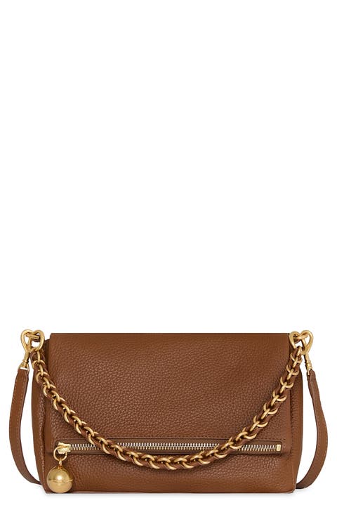 Foldover Leather Crossbody Bag
