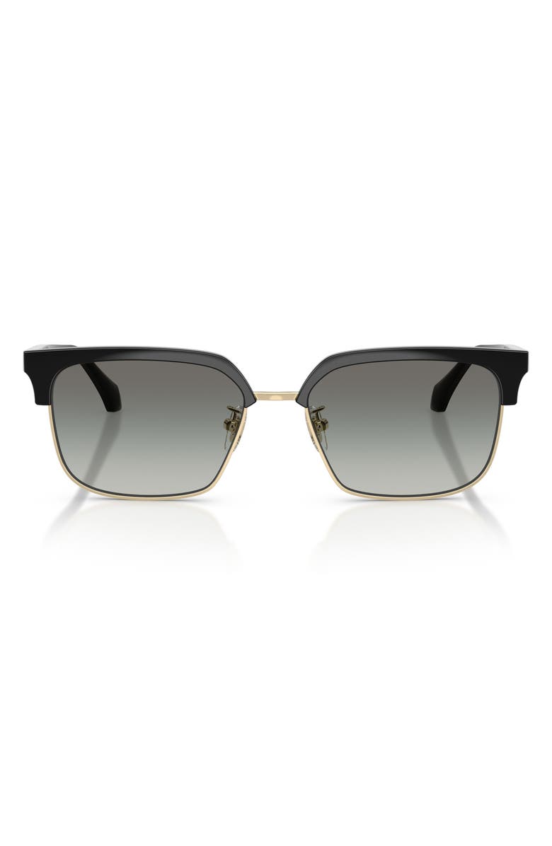 Versace 56mm Square Sunglasses, Main, color, Black/ Gradient Grey