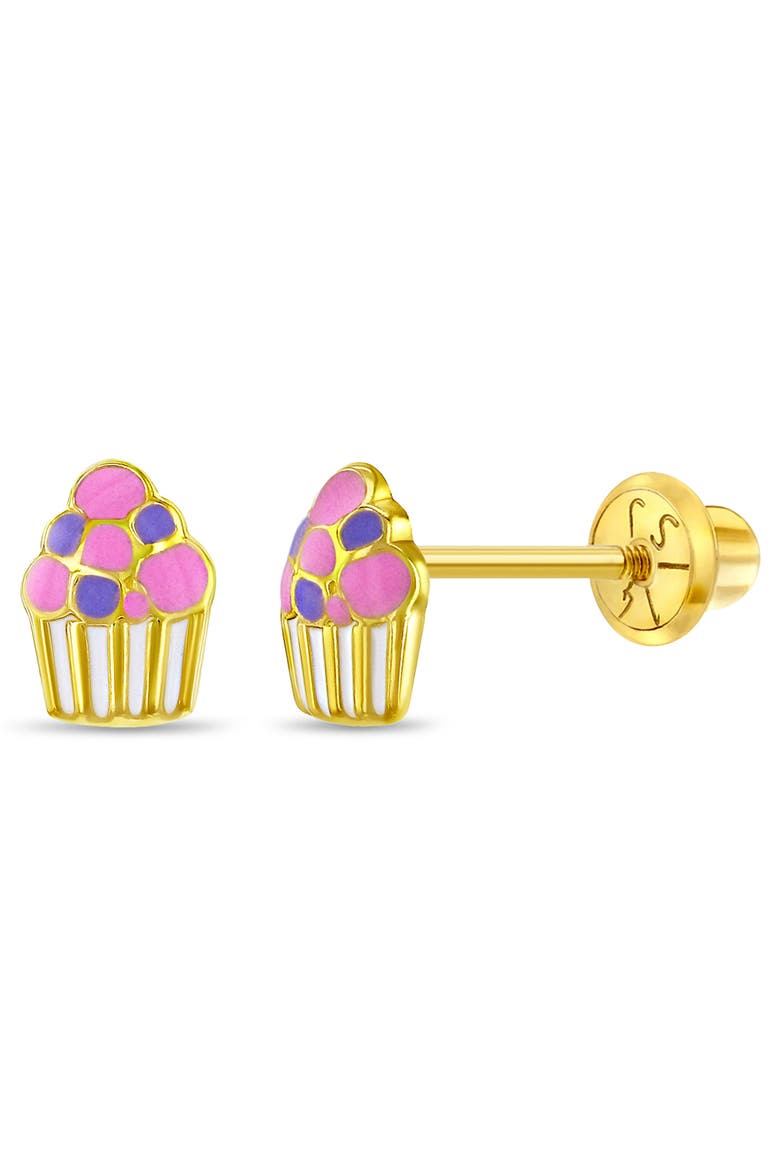 14k Colorful Cupcake Earrings, Main, color, Pink
