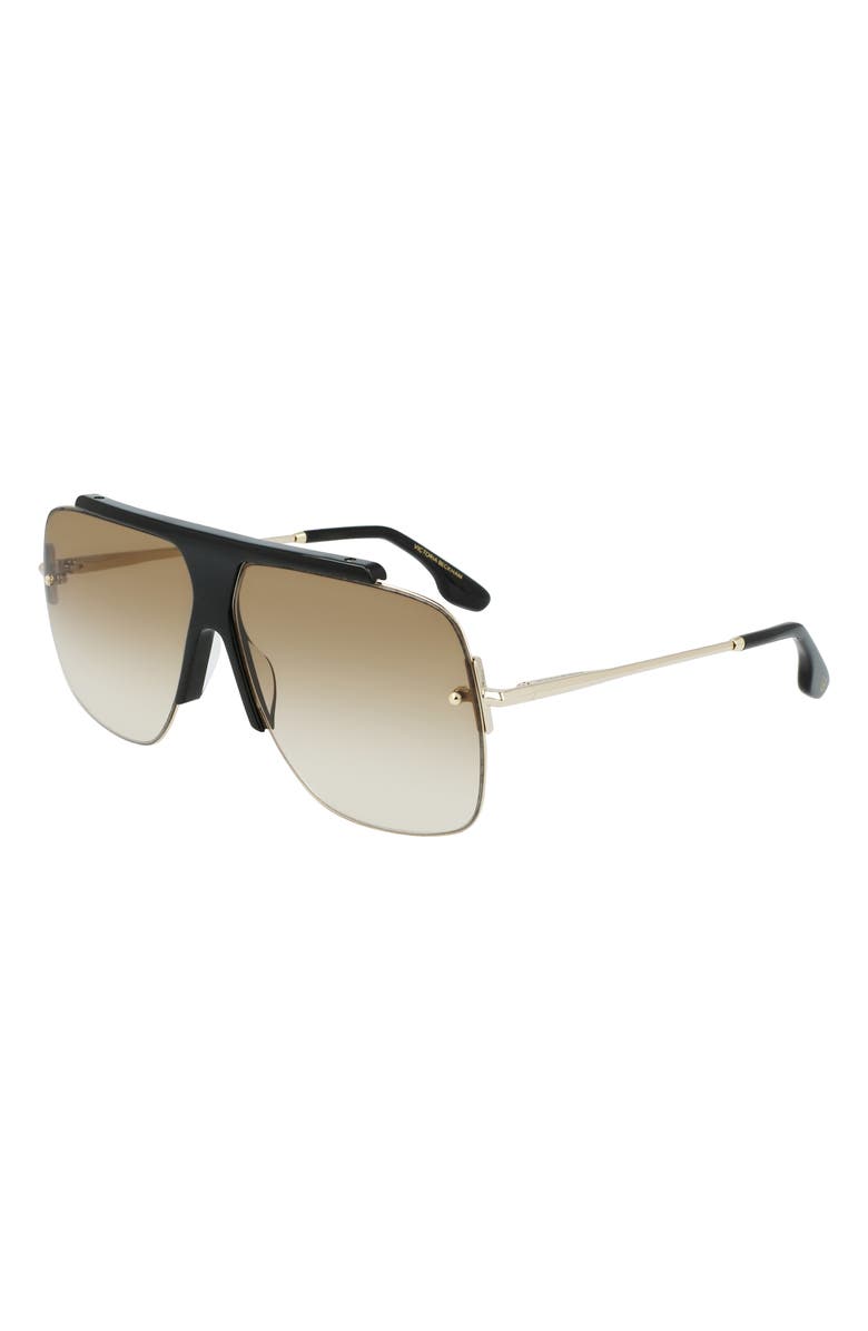 Victoria Beckham 64mm Gradient Oversize Aviator Sunglasses, Alternate, color, 