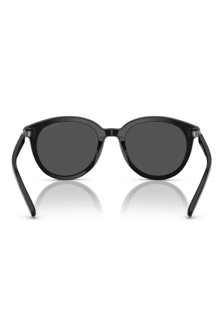 53mm Round Sunglasses, Alternate, color, BLACK
