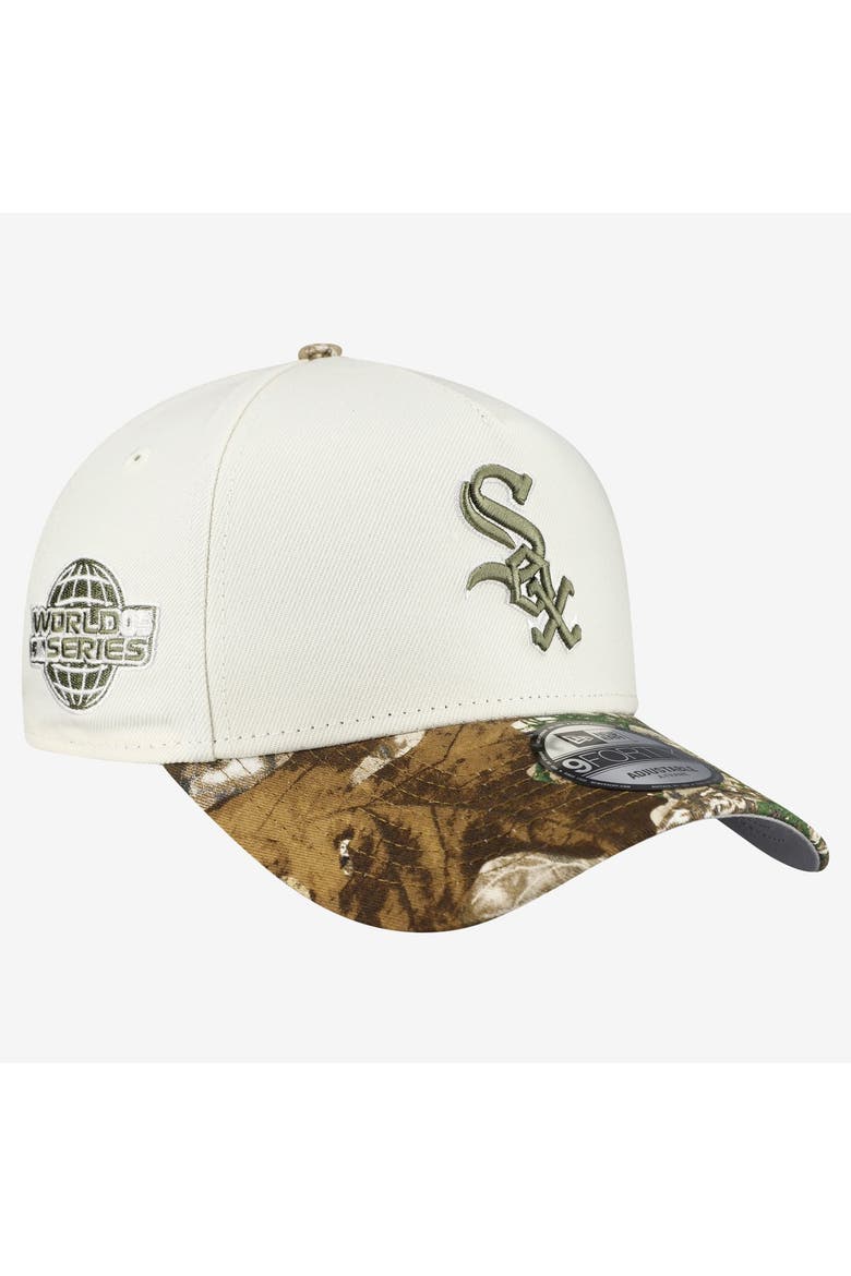 Men's New Era Khaki/Realtree Camo Chicago White Sox 9FORTY A-Frame Adjustable Hat, Main, color, Khaki