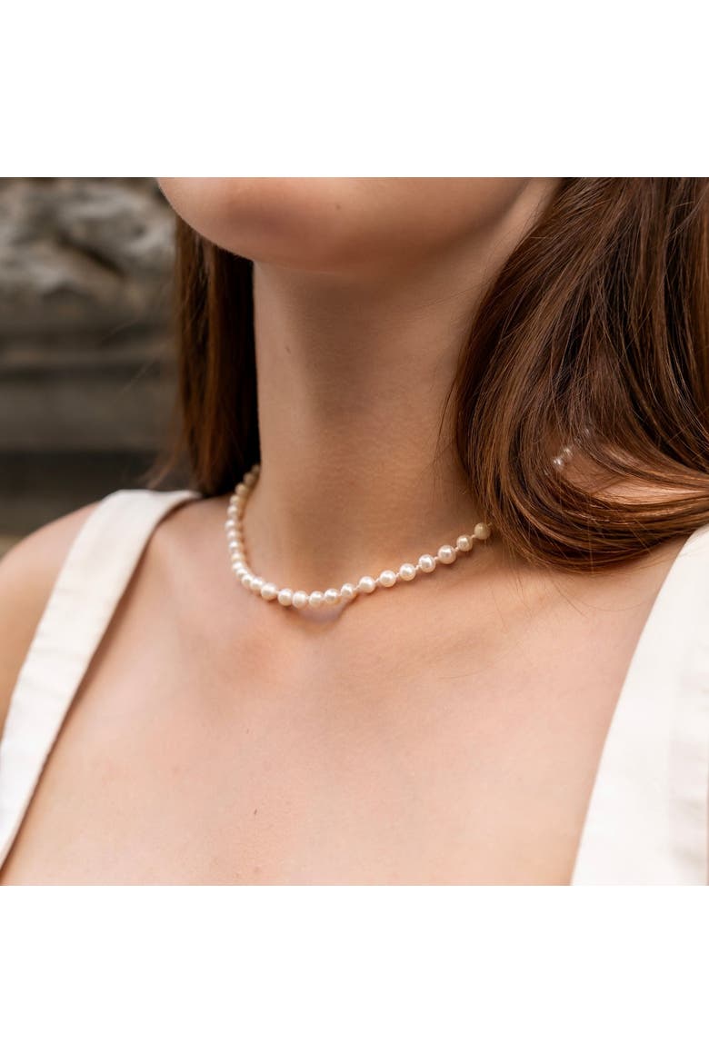 Small Natural Freshwater Real Pearl Strand Necklace, Alternate, color, Silver