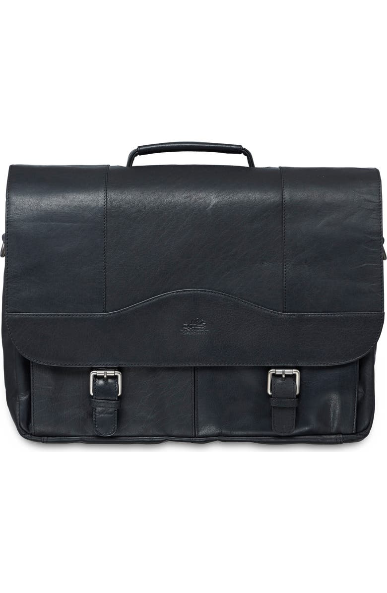 Mancini Porthole RFID Briefcase, Alternate, color, Black