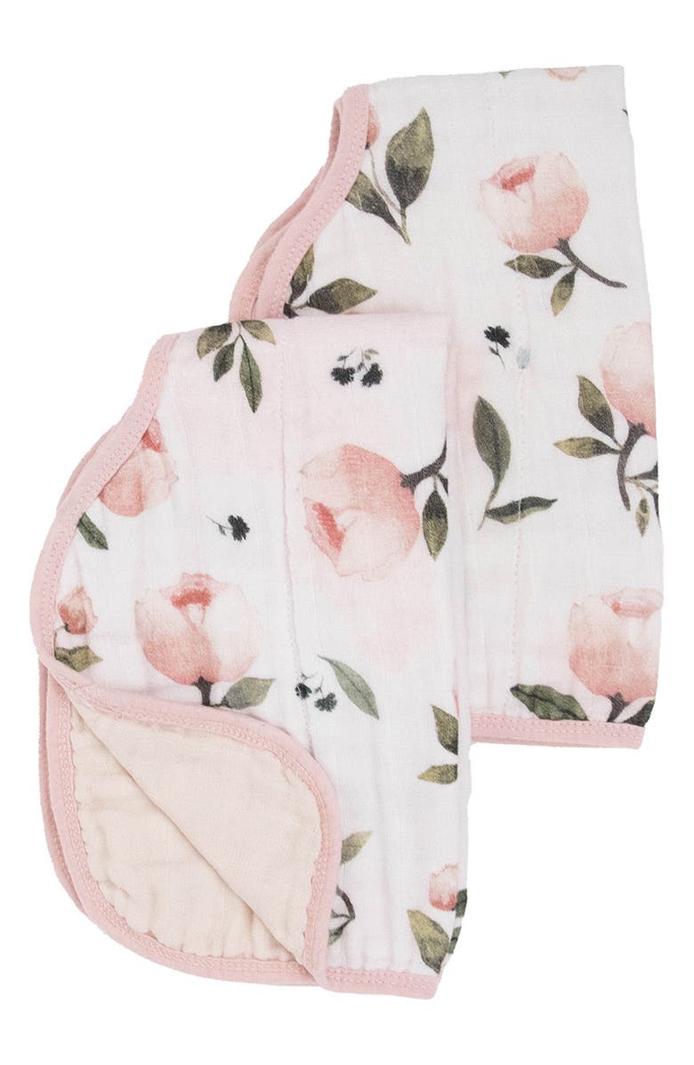 little unicorn Organic Cotton Muslin Burp Cloth, Alternate, color, Watercolor Floret