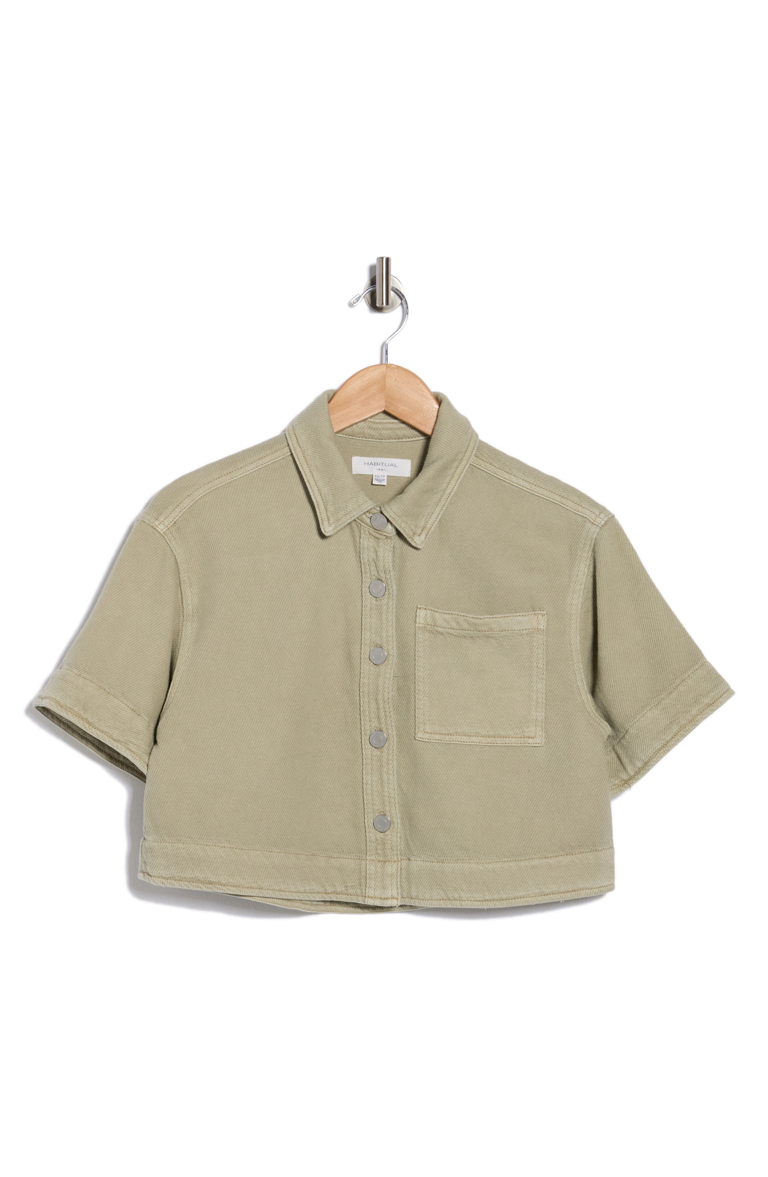 Habitual Crop Stretch Cotton Shacket