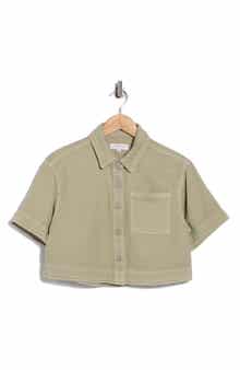 Habitual Crop Stretch Cotton Shacket