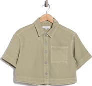 Habitual Crop Stretch Cotton Shacket