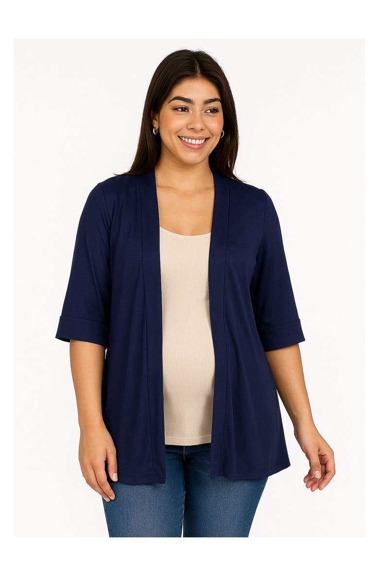 Maternity Open Front Elbow Length Sleeve Cardigan, Main, color, Navy