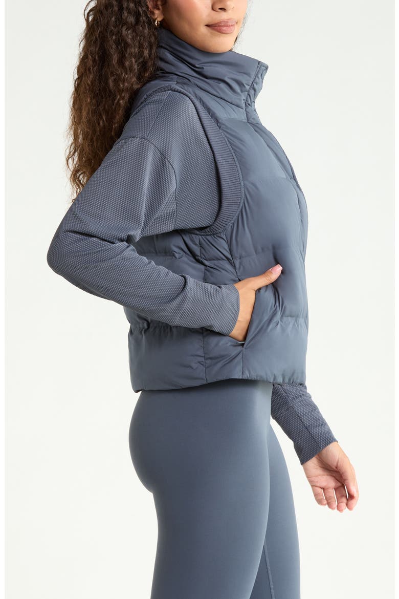 Rib Trim Puffer Vest, Alternate, color, NAVY ARMADA