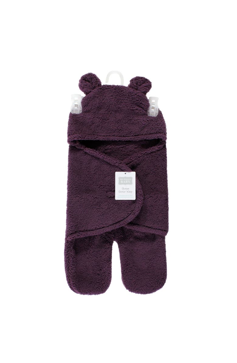 Hudson Baby Plush Animal Print Fluffy Stroller Snuggler for Infant Outdoor Excursions, Alternate, color, Purple
