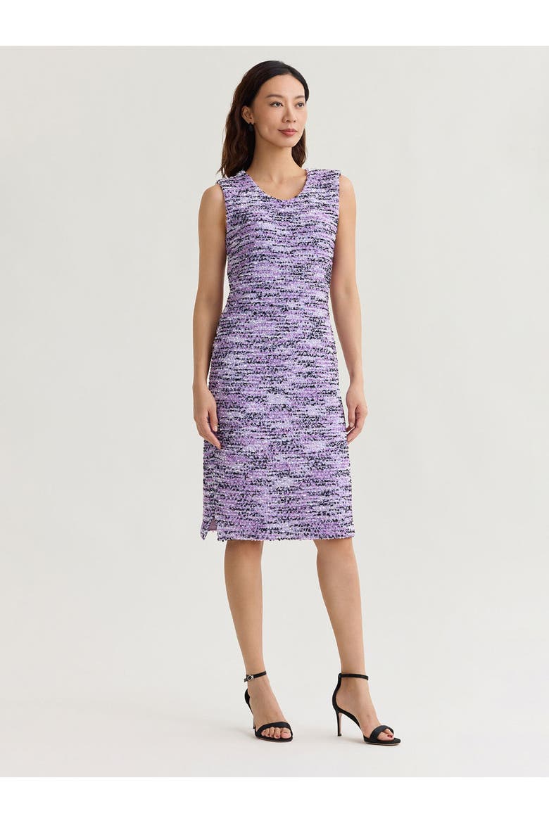 Sleeveless Eyelash Ribbon Knit Sheath Dress, Alternate, color, Hushed Lavender
