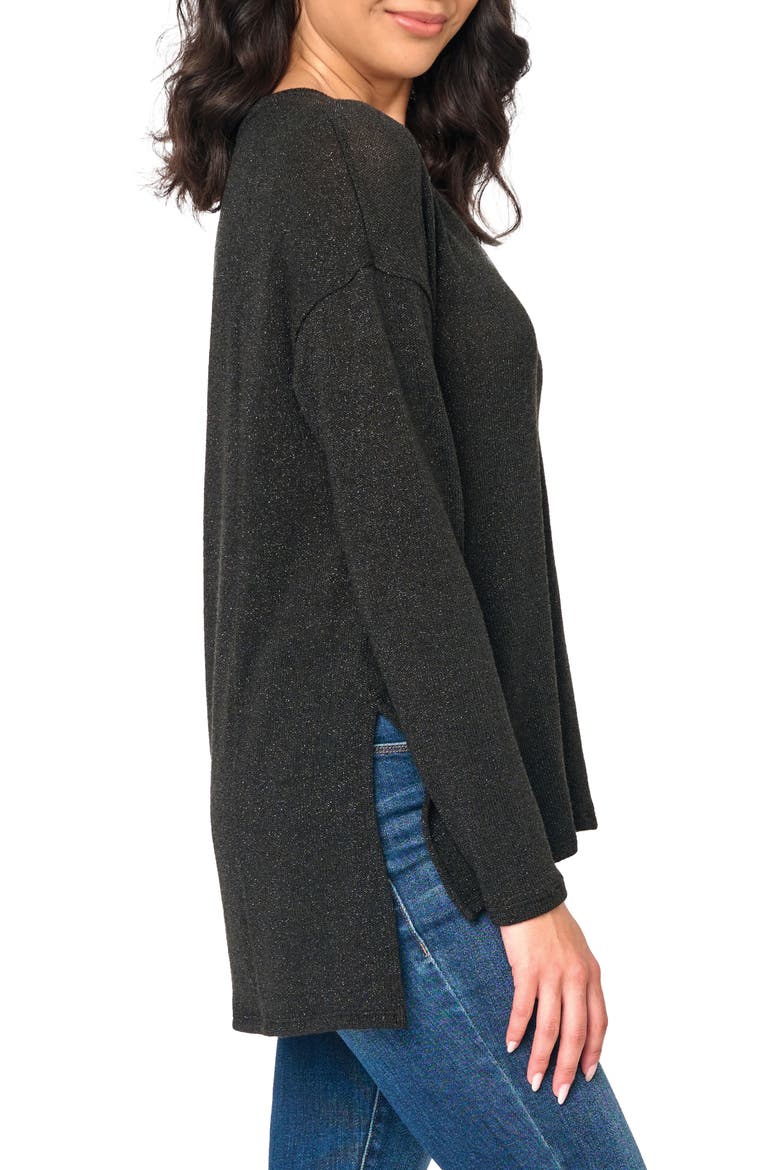 V-Neck High-Low Tunic, Alternate, color, BLACK