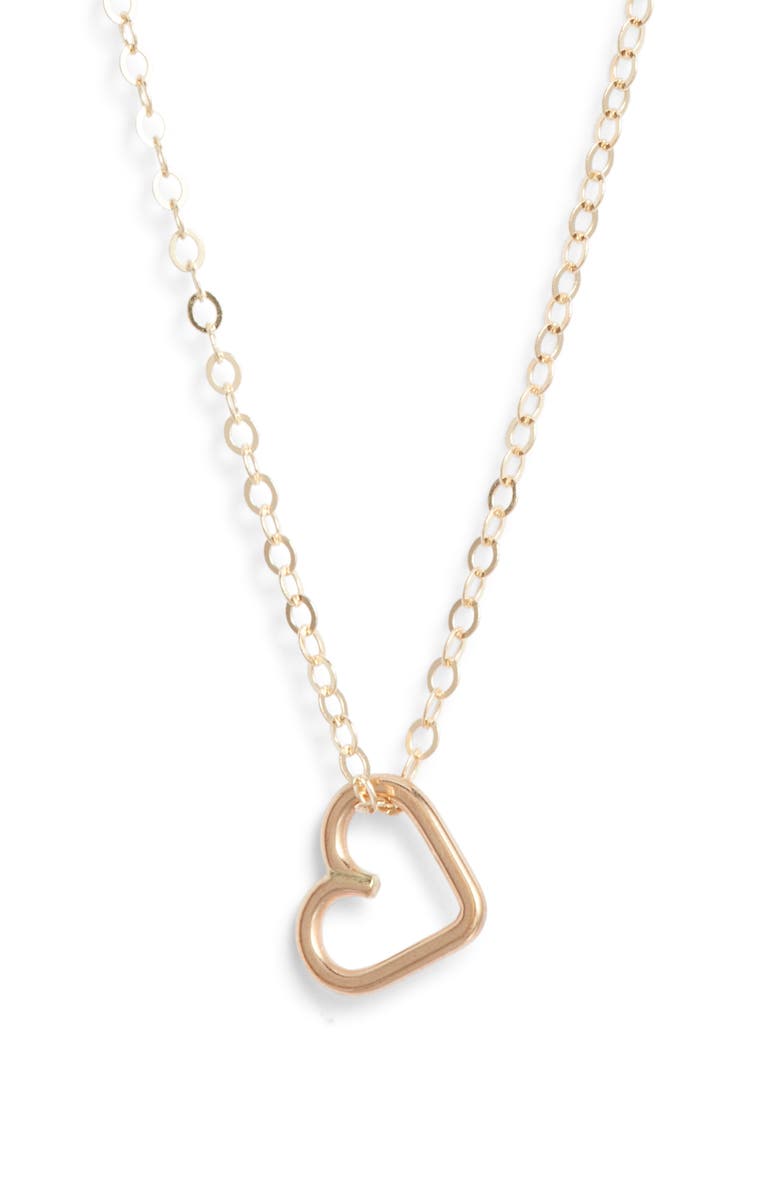 Nashelle Mini Heart Pendant Necklace, Main, color, Gold Fill