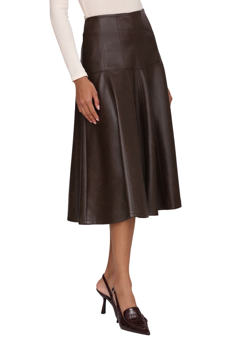 Bagatelle Panelled Faux Leather Skirt, Alternate, color, 