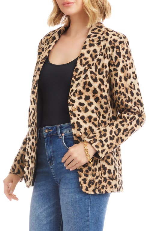 Karen Kane Leopard Print Jacquard Blazer In Brown