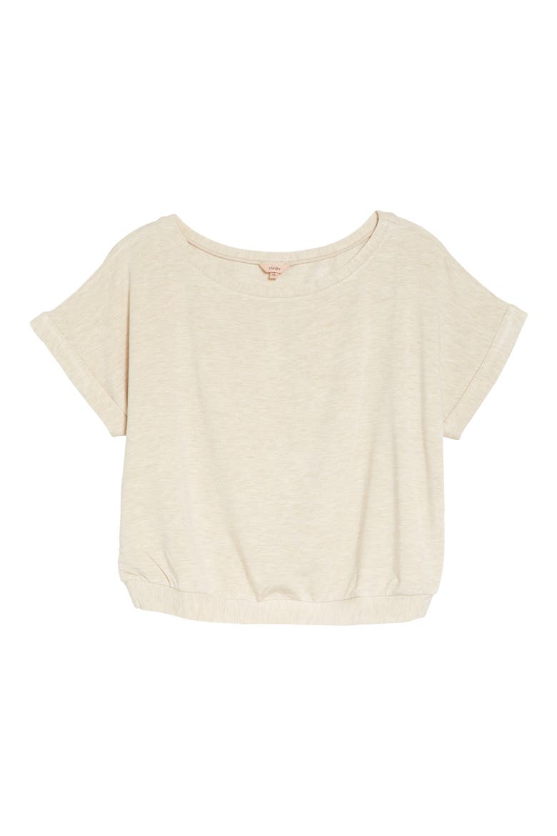 Softest Sweats Short Sleeve Top, Alternate, color, OATMEAL HEATHER