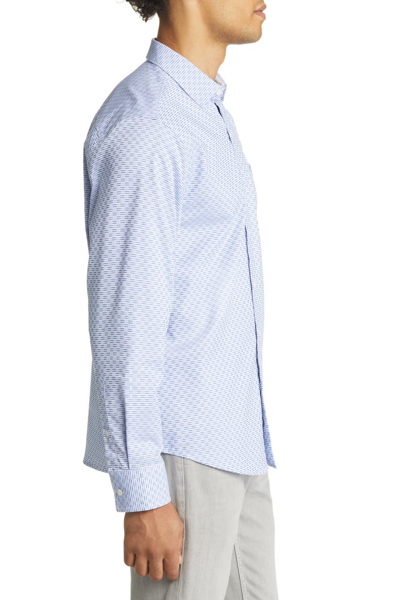 Big & Tall Sarasota Ventura Stripe Sport Shirt, Alternate, color, BLUES