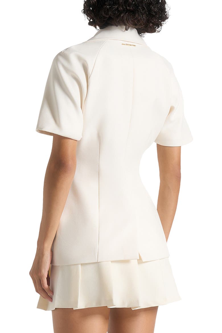 Malika Double Breasted Short Sleeve Blazer, Alternate, color, Cream