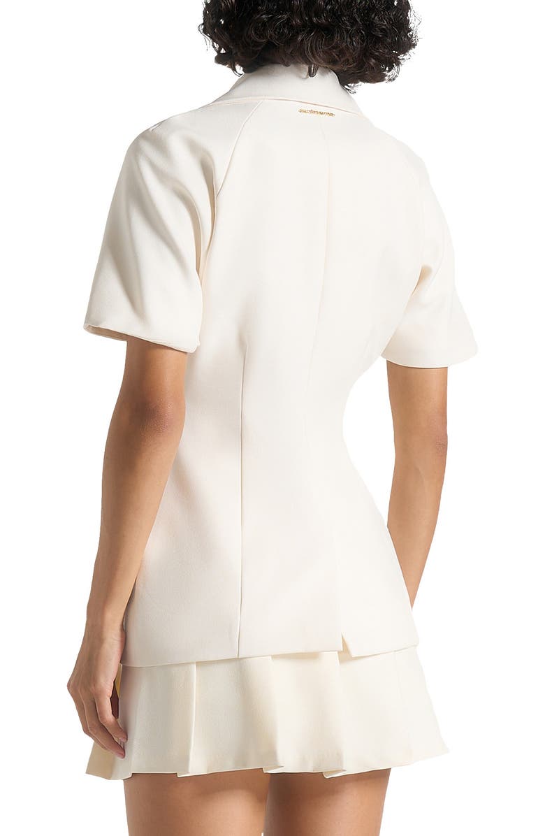 Manière De Voir Malika Double Breasted Short Sleeve Blazer, Alternate, color, Cream
