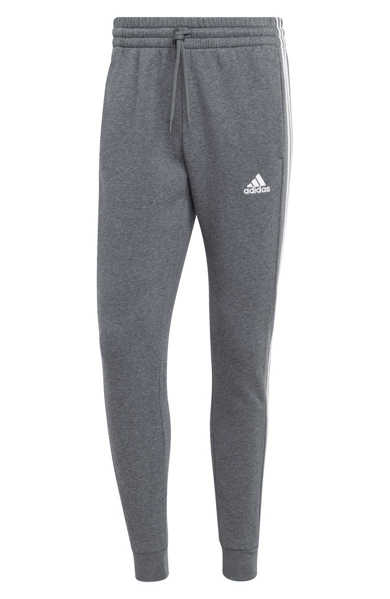 adidas Essentials Fleece Tapered Joggers, Alternate, color, Dark Grey Heather