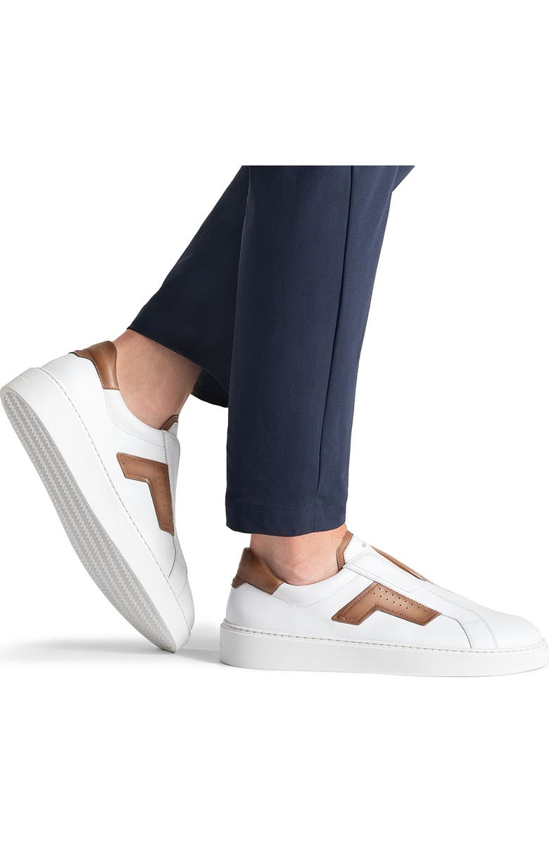 Magnanni Phoenix Slip-On Sneaker, Alternate, color, White And Taupe