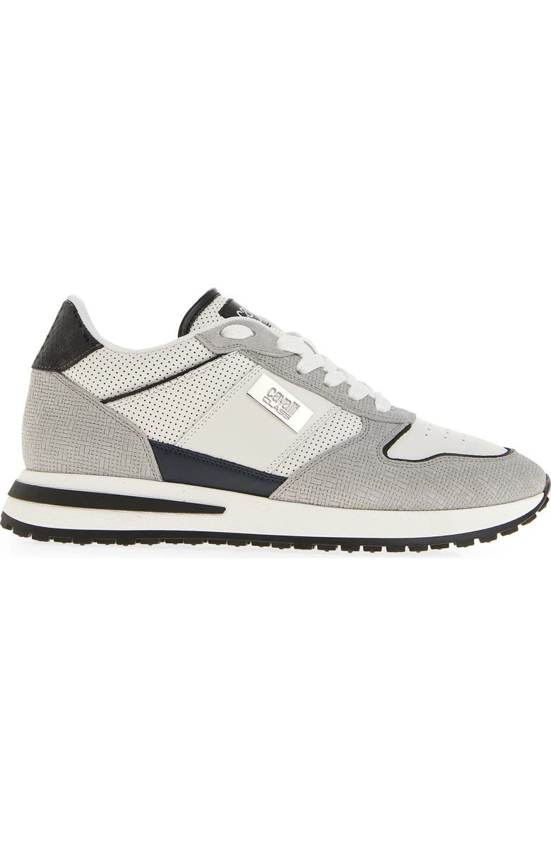Roberto Cavalli Perforated Sneaker, Alternate, color, Grey
