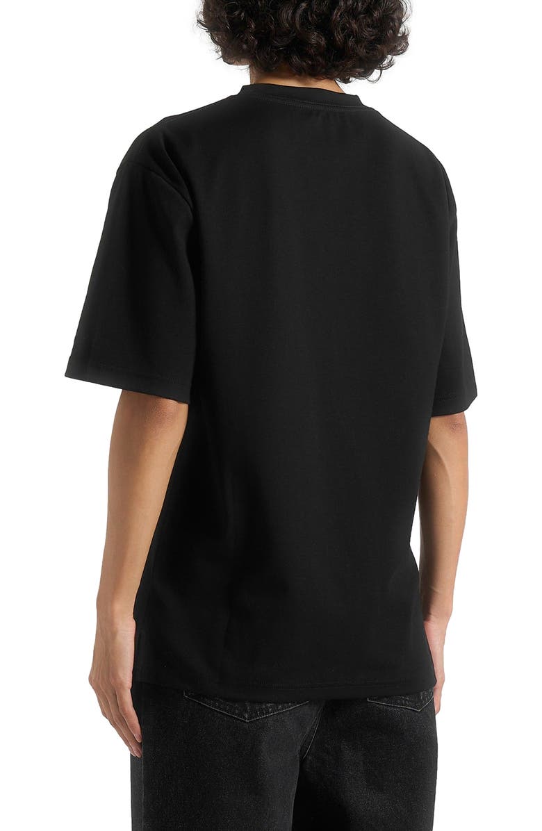 Manière De Voir Unisex Signature Relaxed Fit Cotton T-Shirt, Alternate, color, Black