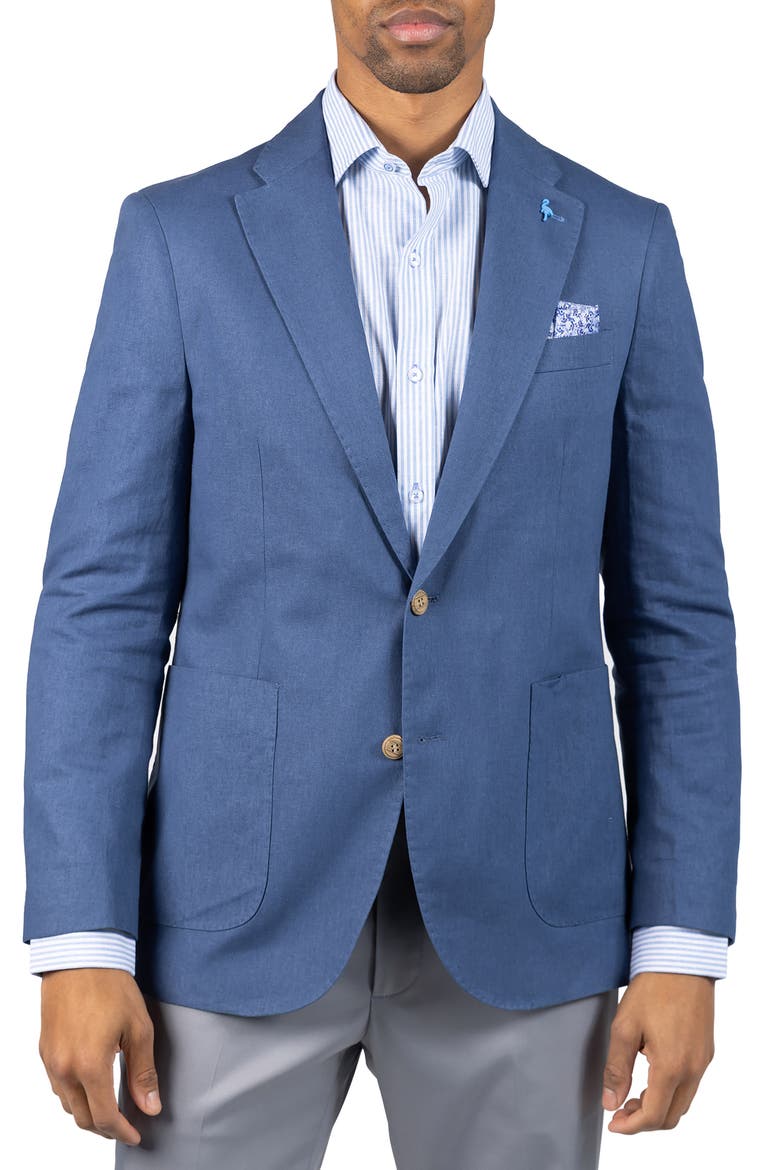 Linen Blend Sport Coat, Main, color, DENIM