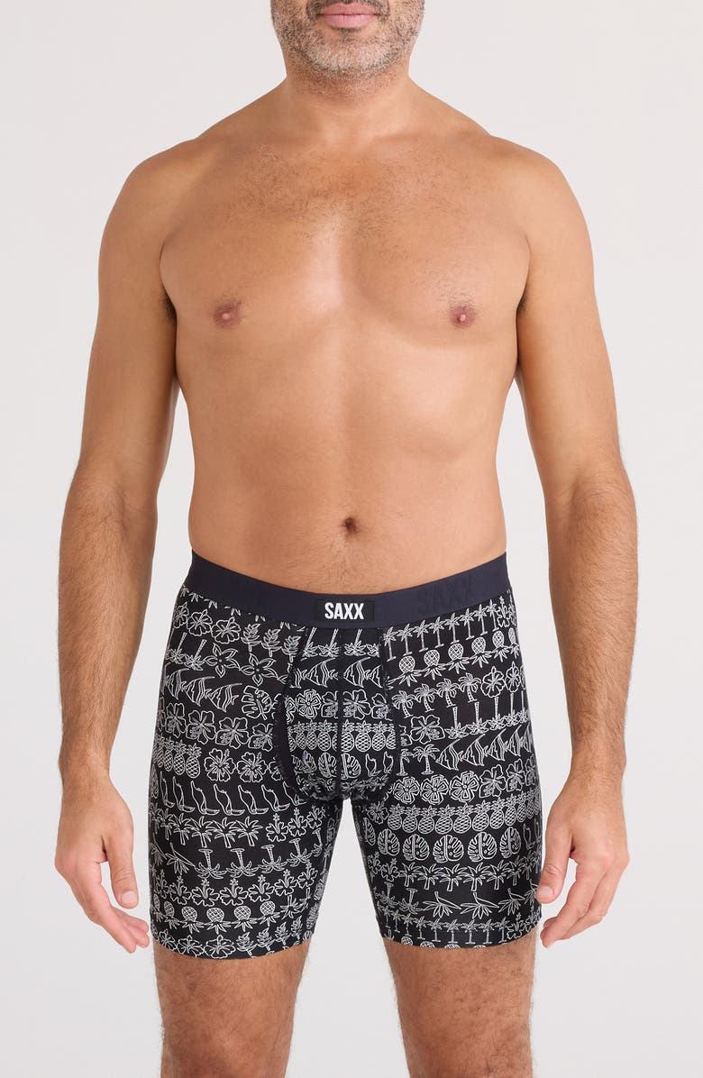 SAXX Vibe Xtra Soft Comfort Boxer Briefs, Main, color, Island Lineup-Black