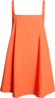 STAUD Brio Studded Swing Minidress