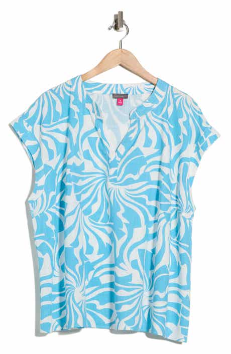 Vince Camuto Split Neck Cap Sleeve Top
