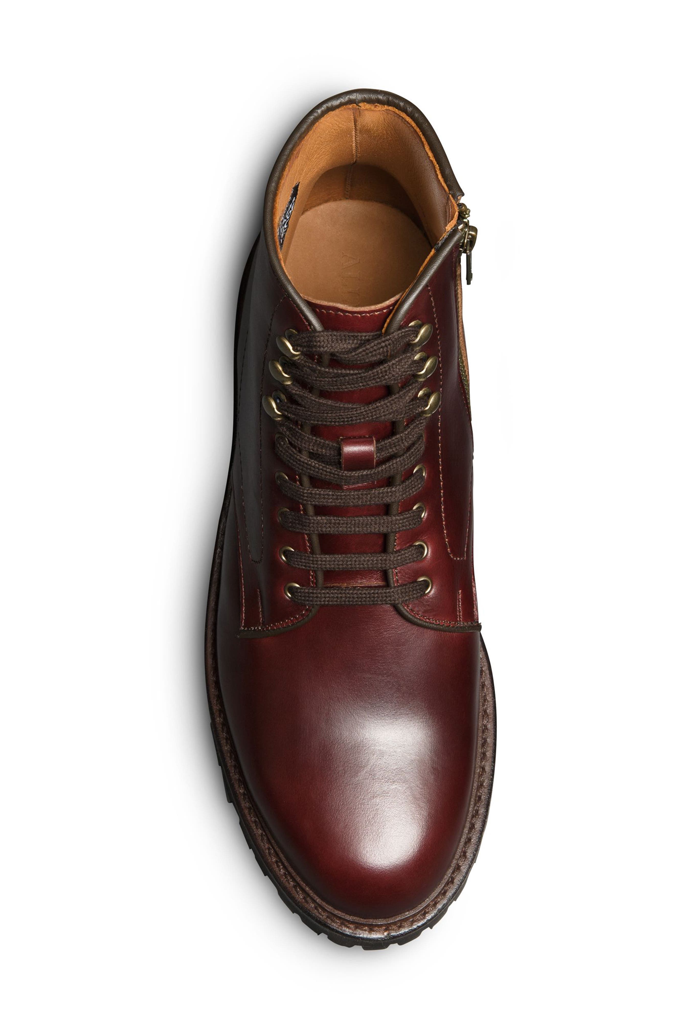 Higgins Mill Lug Zip Boot, Alternate, color, BURGUNDY