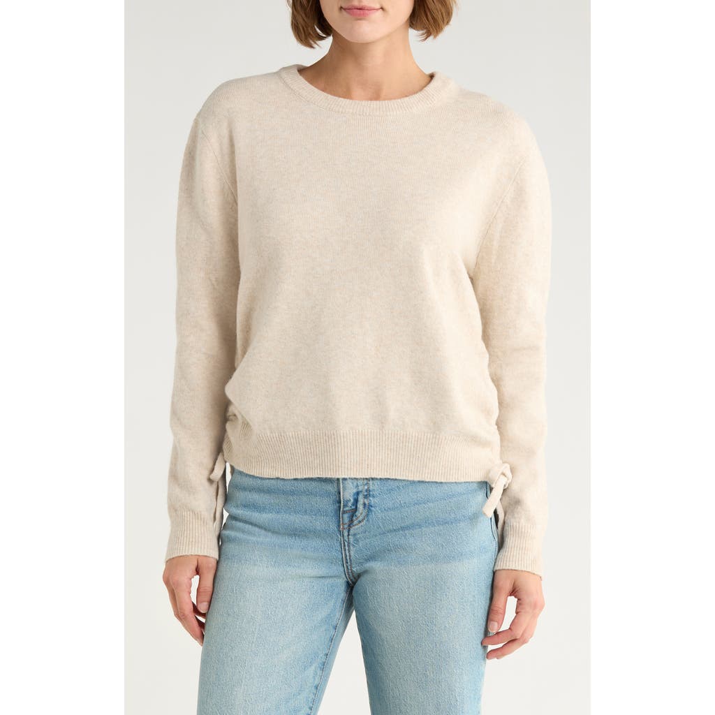 French Connection Side Drawstring Tie Sweater In Neutral