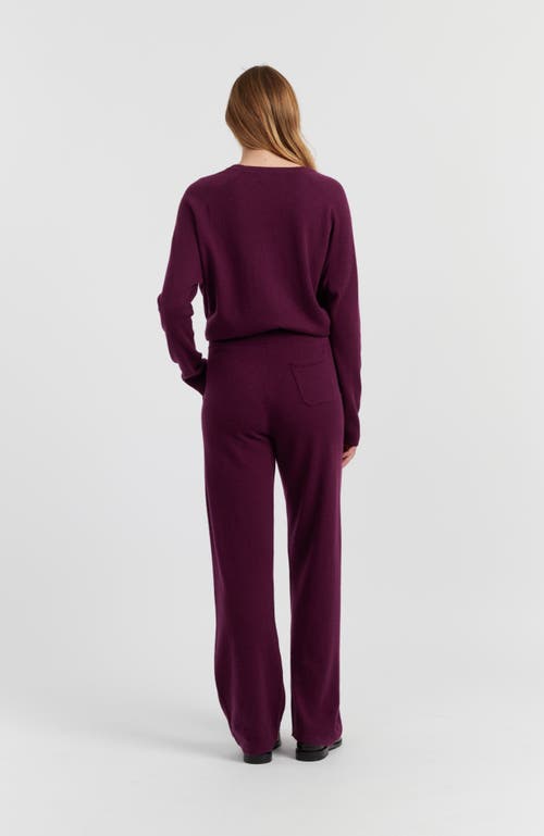 Chinti & Parker Pure Cashmere Wide Leg Pants In Burgundy