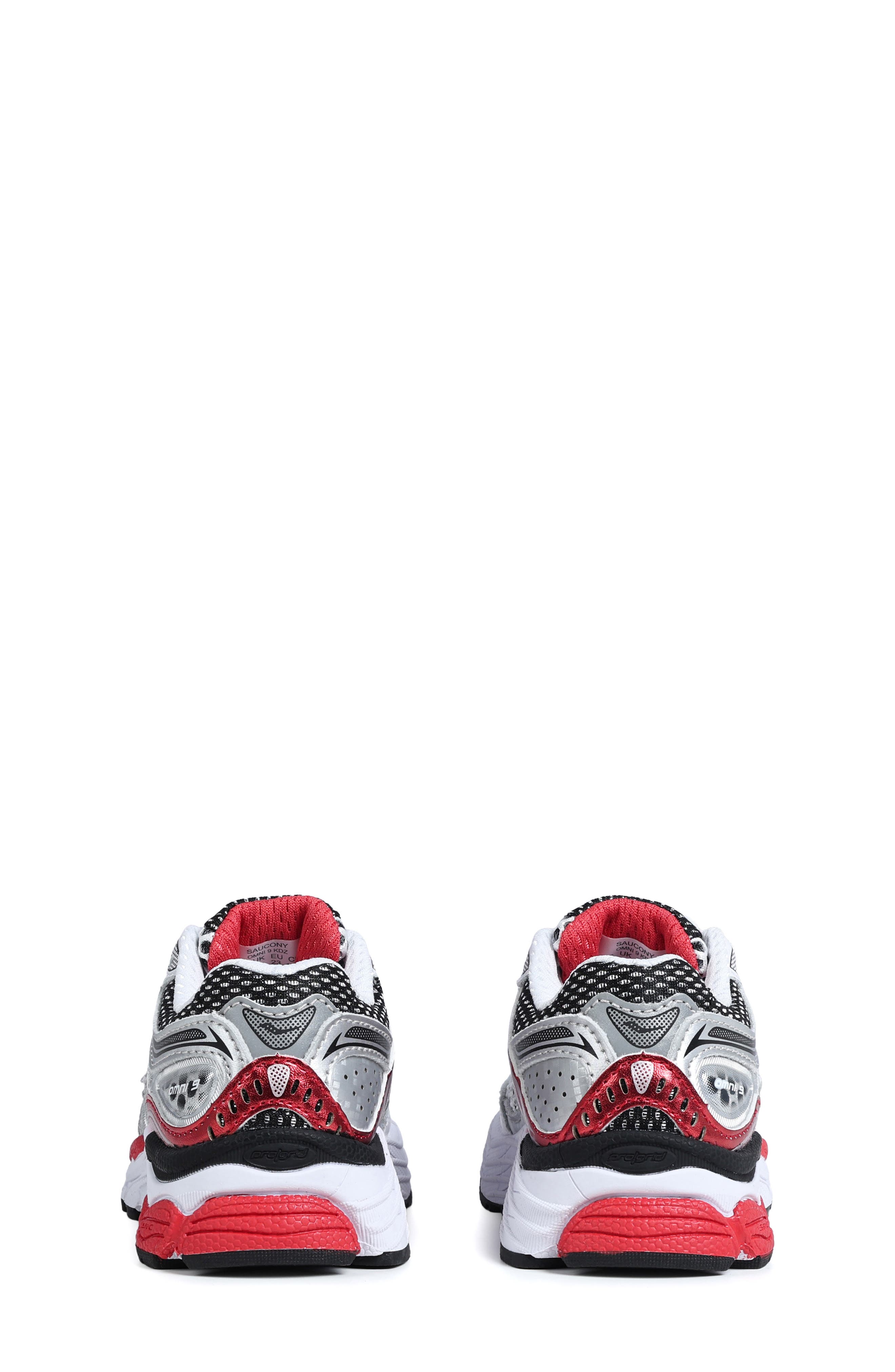 Saucony Kids' ProGrid Omni 9 Sneaker, Alternate, color, White/ Red