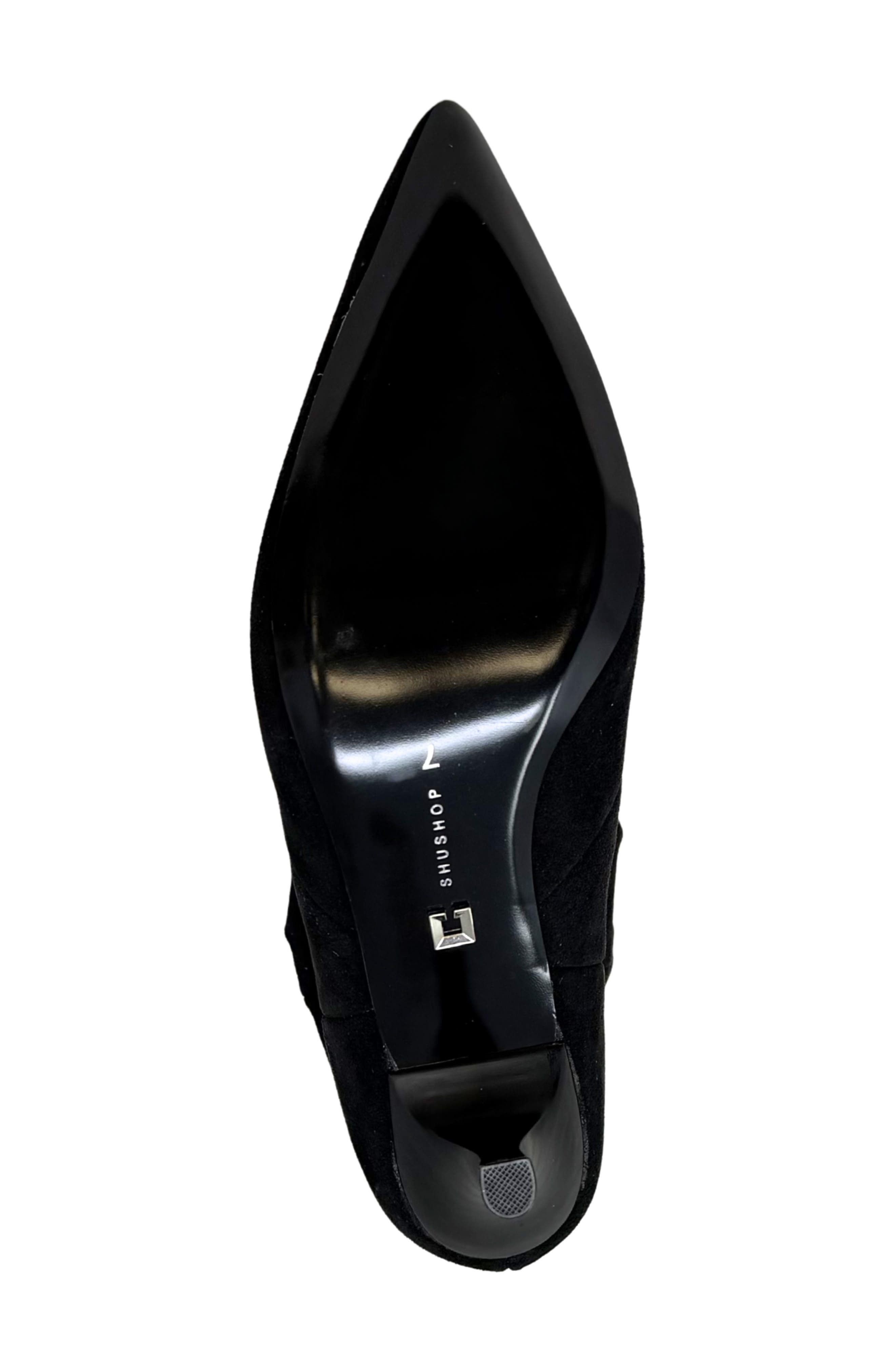 Venetia Slouchy Faux Leather Bootie, Alternate, color, BLACK SUEDE