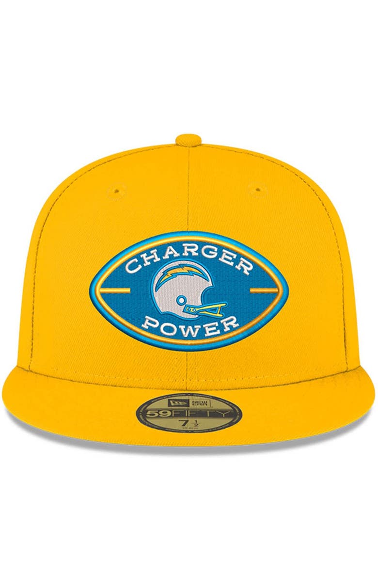 New Era Men's New Era Gold Los Angeles Chargers Charger Power 59FIFTY Fitted Hat, Alternate, color, Gold