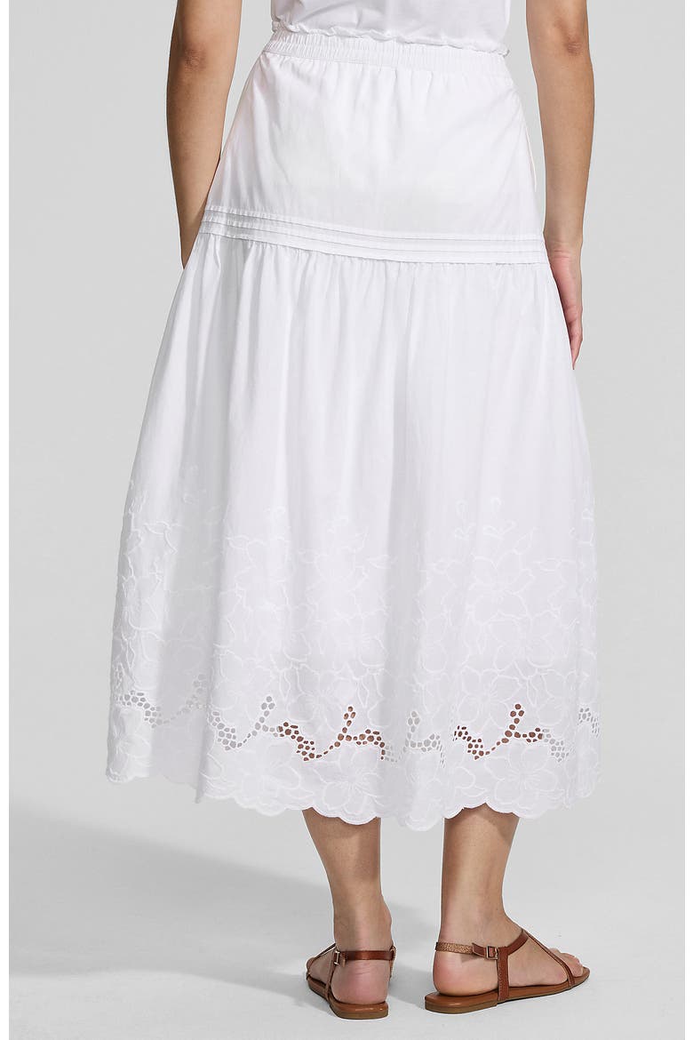 Voile Eyelet Maxi Skirt, Alternate, color, White