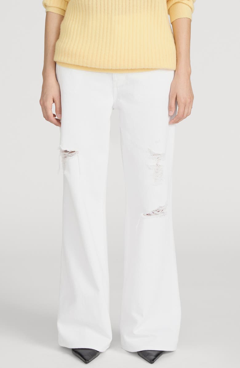 FRAME The Pixie Loose Ripped Wide Leg Jeans, Main, color, White Destruct