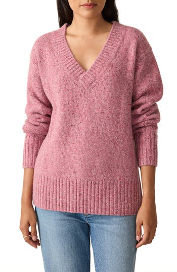 Faherty Driftwood Donegal Merino Wool Blend Sweater In Pink