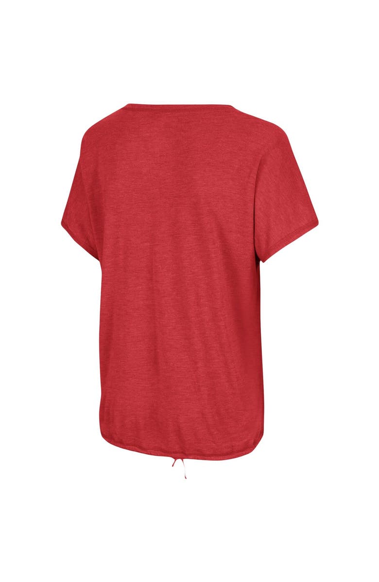 COLOSSEUM Women's Colosseum Heathered Crimson Alabama Crimson Tide Fifth Sense Drawcord V-Neck T-Shirt, Alternate, color, 