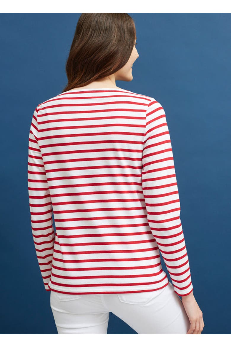 MINQUIDAME - Breton Striped Shirt with Long Sleeve, Alternate, color, white/red