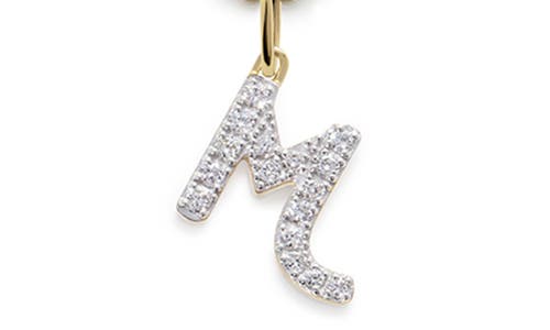 Monica Vinader Lab Created Diamond Initial Pendant Necklace In 14kt Solid Gold - M
