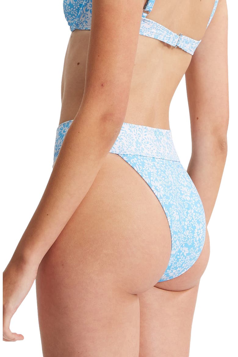 Blissed Out Aruba High Waist High Leg Bikini Bottoms, Alternate, color, BLISS BLUE